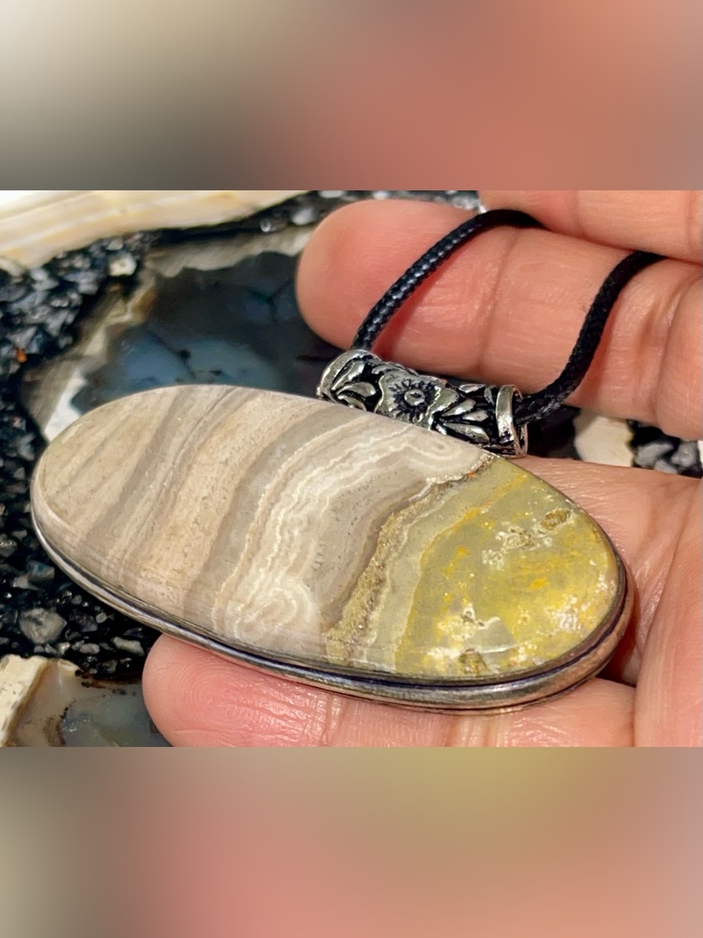 Beautiful Gray & Yellow Bumblebee Jasper 1 1/2”x 2 1/2”
